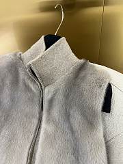 LP style mink fur zip-up vest gray - 3
