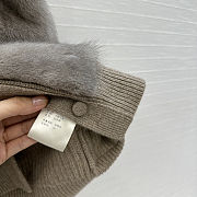 LP style brown fur vest with a ribbed knit turtleneck - 4