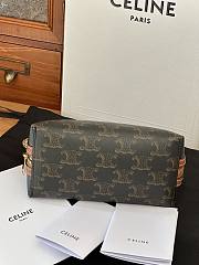 Celine Clutch on Chain IN Triomphe canvas and Lambskin 6x4 in (16x11 cm) - 6
