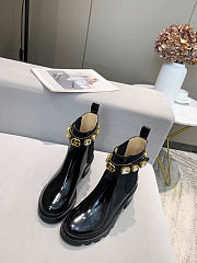 Gucci Crystal Belt60mm Ankle Boot Black Leather - 4