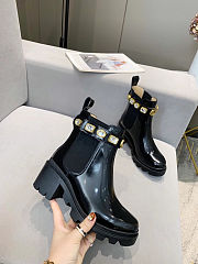 Gucci Crystal Belt60mm Ankle Boot Black Leather - 6