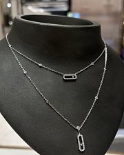 Messika Move Uno 2-row pavé diamond necklace in 18k white gold. - 1