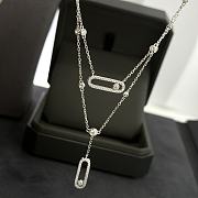 Messika Move Uno 2-row pavé diamond necklace in 18k white gold. - 6