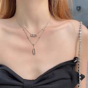 Messika Move Uno 2-row pavé diamond necklace in 18k white gold. - 5
