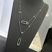 Messika Move Uno 2-row pavé diamond necklace in 18k white gold. - 2