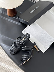 Chanel black quilted leather heeled sandals heigh 8.5 cm - 5