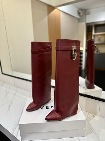 Givenchy Shark Lock boots in red leather