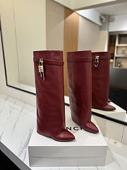 Givenchy Shark Lock boots in red leather - 6