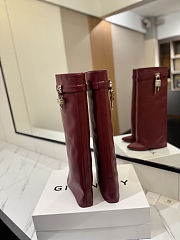 Givenchy Shark Lock boots in red leather - 5