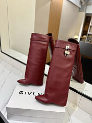 Givenchy Shark Lock boots in red leather - 2