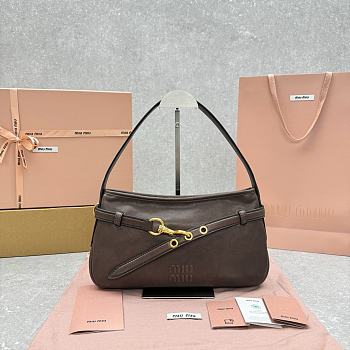 Miu Miu Aventure Nappa leather shoulder bag in brown 33×5×20 cm