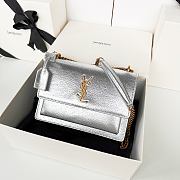 Saint Laurent Sunset bag in a metallic silver with gold hardware 22x8x16cm - 1