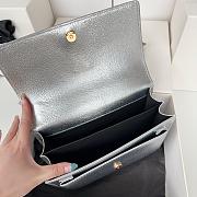 Saint Laurent Sunset bag in a metallic silver with gold hardware 22x8x16cm - 6