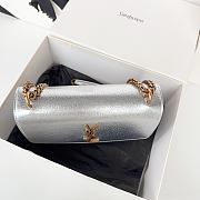 Saint Laurent Sunset bag in a metallic silver with gold hardware 22x8x16cm - 5