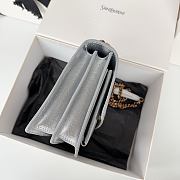 Saint Laurent Sunset bag in a metallic silver with gold hardware 22x8x16cm - 4