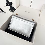 Saint Laurent Sunset bag in a metallic silver with gold hardware 22x8x16cm - 3