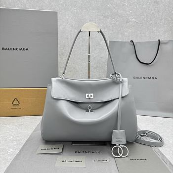 Balenciaga Small Rodeo handbag in gray calfskin leather 35x23x11cm