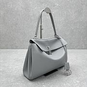 Balenciaga Small Rodeo handbag in gray calfskin leather 35x23x11cm - 6