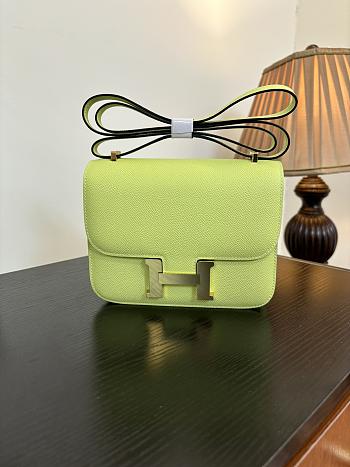 Hermès Constance 18 Jaune Bourgeon in Chevre Mysore, silver hardware 