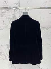 SAINT LAURENT Double-breasted velour blazer - 6