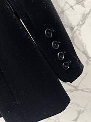 SAINT LAURENT Double-breasted velour blazer - 4