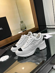 Chanel Trainers Mixed Fibers, Shiny Calfskin & Suede Calfskin White & Black - 1