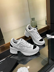 Chanel Trainers Mixed Fibers, Shiny Calfskin & Suede Calfskin White & Black - 5