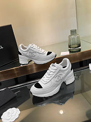 Chanel Trainers Mixed Fibers, Shiny Calfskin & Suede Calfskin White & Black - 4