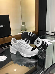 Chanel Trainers Mixed Fibers, Shiny Calfskin & Suede Calfskin White & Black - 3