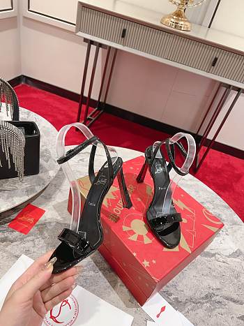Christian Louboutin heeled sandals in black patent leather 10 cm
