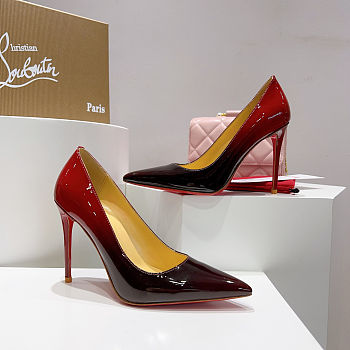 Christian Louboutin Kate pump in red and black ombré patent leather 10.5cm