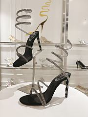  Rene Caovilla Cleo crystal-embellished velvet sandals 9.5 cm - 4