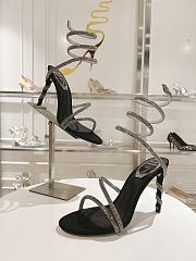  Rene Caovilla Cleo crystal-embellished velvet sandals 9.5 cm - 2