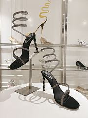  Rene Caovilla Cleo crystal-embellished velvet sandals 9.5 cm - 3