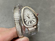 Serpenti Tubogas single spiral watch in stainless steel case and bracelet with silver 101828 - 1