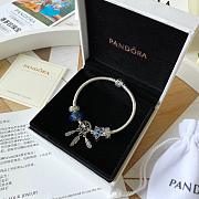 Pandora Moments sterling silver snake chain charm bracelet with charms - 6