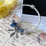 Pandora Moments sterling silver snake chain charm bracelet with charms - 2