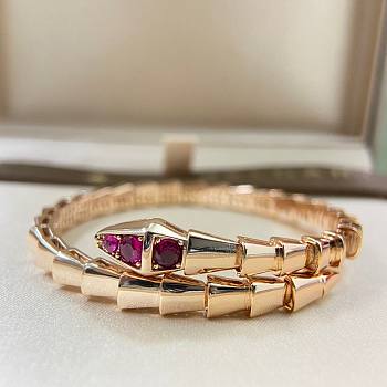  Bulgari Serpenti rubellite diamond 18k rose gold bracelet