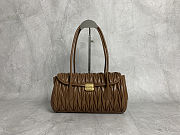  Miu Miu Matelassé Nappa Leather Shoulder Bag in Cognac brown 28X15X11cm - 1