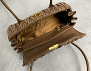  Miu Miu Matelassé Nappa Leather Shoulder Bag in Cognac brown 28X15X11cm - 4