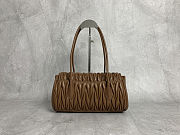  Miu Miu Matelassé Nappa Leather Shoulder Bag in Cognac brown 28X15X11cm - 3