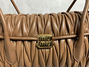  Miu Miu Matelassé Nappa Leather Shoulder Bag in Cognac brown 28X15X11cm - 2