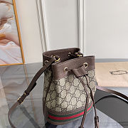Gucci Ophidia Mini Bucket Bag in beige and brown GG Supreme canvas with brown 18.5x15x9 cm - 5