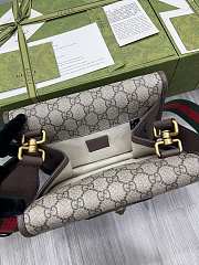 GG Supreme Monogram Web Small Neo Vintage Double Flap Messenger Bag Beige New Acero 22x16.5x4 cm - 5