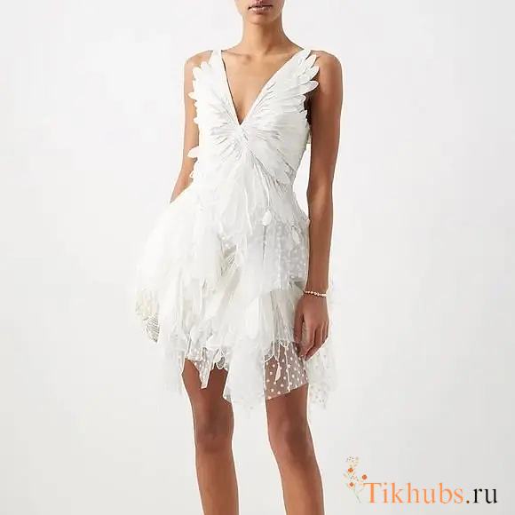 Zimmermann Rhythmic Fluted tulle mini dress in white - 1