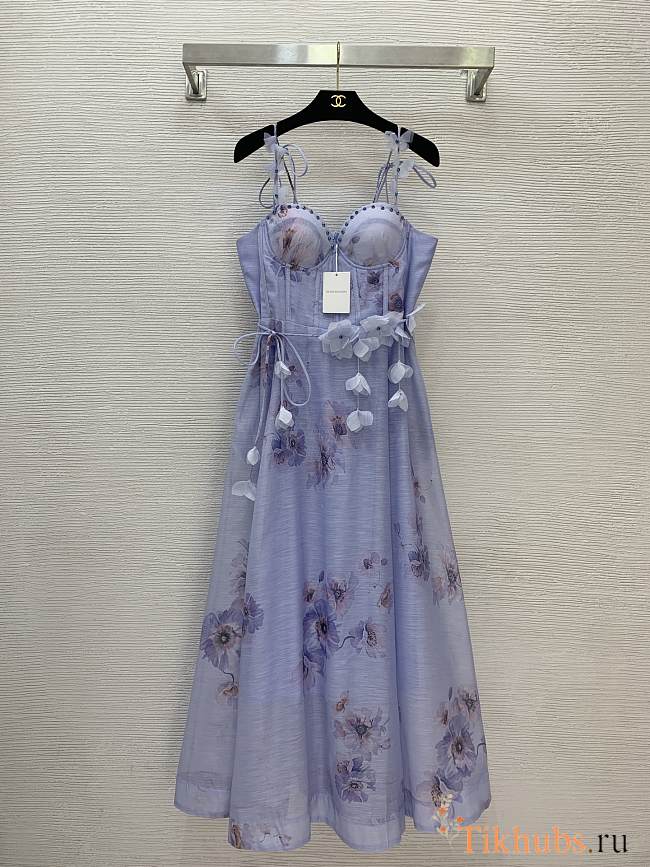 Zimmermann  Follow Hypnotic Picnic Dress in Silk-linen Blend - 1