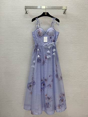 Zimmermann  Follow Hypnotic Picnic Dress in Silk-linen Blend