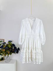 Zimmermann Devi Spliced Billow linen mini dress with crochet trim - 1