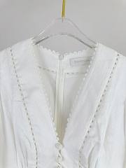 Zimmermann Devi Spliced Billow linen mini dress with crochet trim - 6
