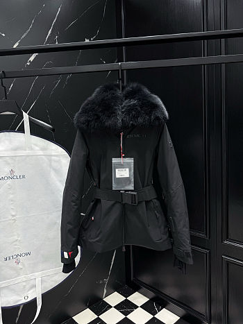 Moncler Grenoble Laplance shearling-trimmed belted GORE-TEX down jacket in black